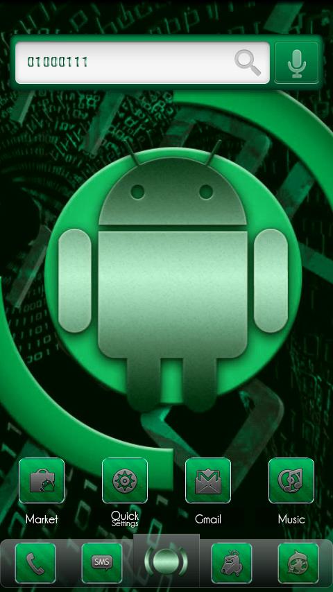 ADWTheme Binary Green Android Personalization