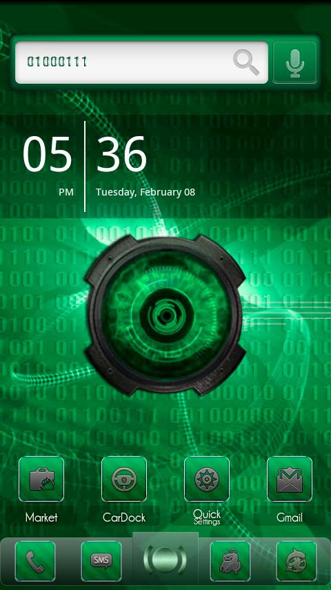 ADWTheme Binary Green Android Personalization