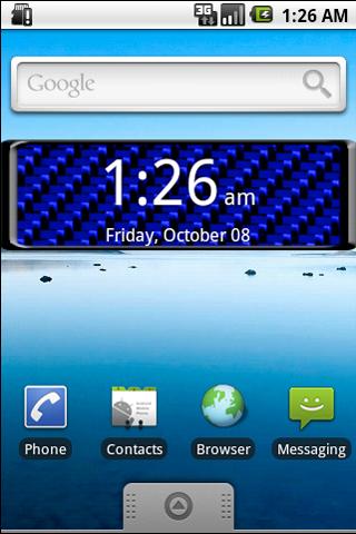 Blue Carbon Digital Clock Android Themes