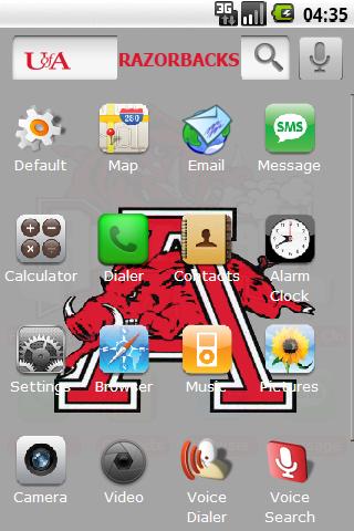 U. of Arkansas w/ iPhone icons Android Themes