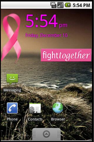 Cancer Ribbon Big Digi Clock Android Themes