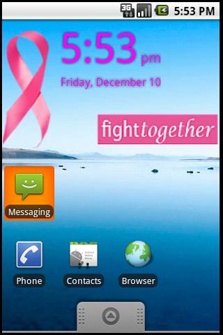 Cancer Ribbon Big Digi Clock Android Themes