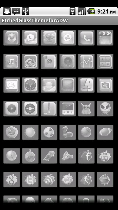 ADWTheme Etched Glass Android Themes