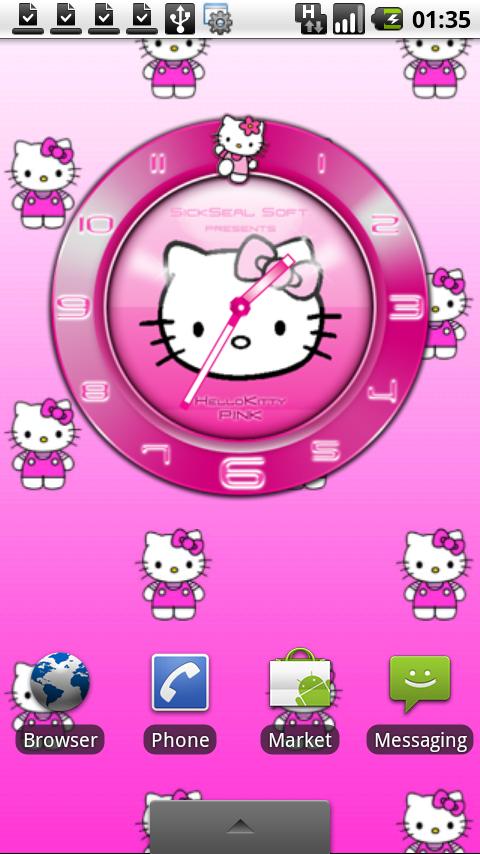 HELLO KITTY PINK Clock Android Personalization