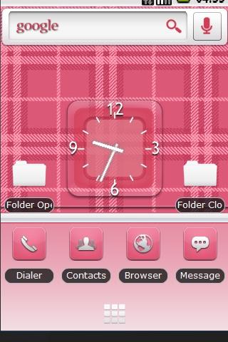 Pretty Pink Plaid Home Theme Android Themes