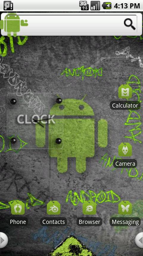 HD Theme:Green Droid Android Themes