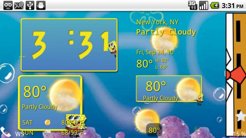 Sponge Bob Clock Android Themes