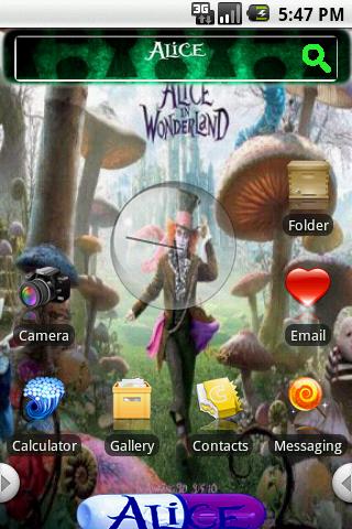 HD Theme:Alice In Wonderland Android Themes