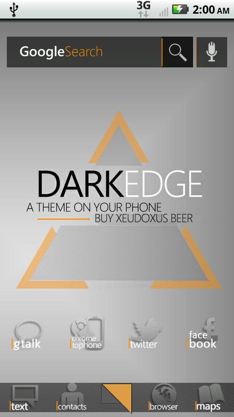 DarkEdge Orange (thin) Android Themes