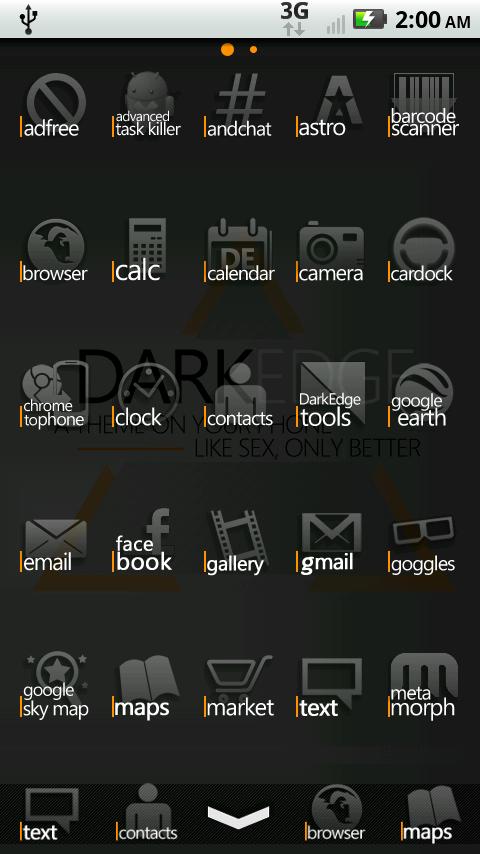 DarkEdge Orange (thin) Android Themes