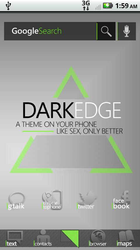 DarkEdge Green (thin) Android Themes