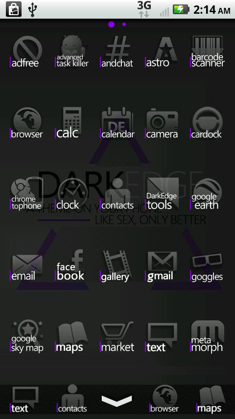 DarkEdge Purple (thin) Android Themes