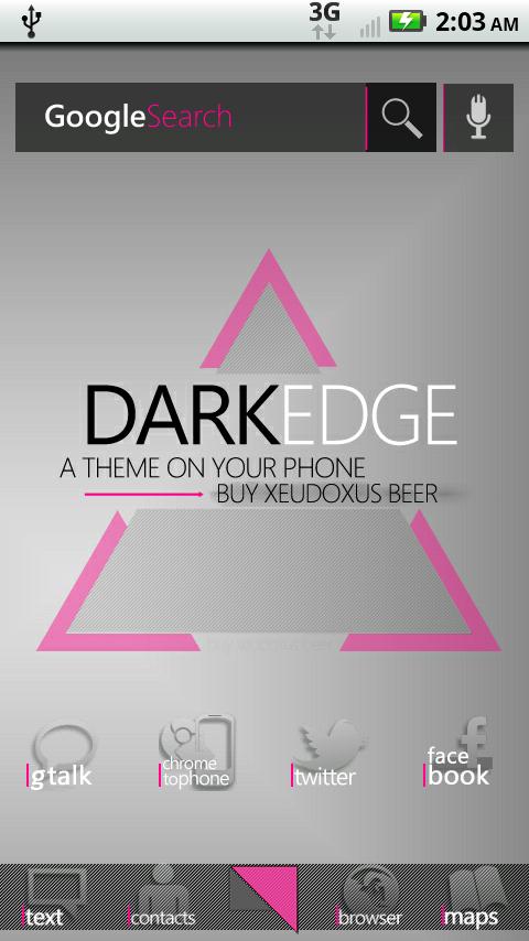 DarkEdge Pink (thin) Android Themes