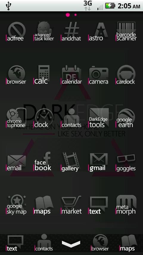 DarkEdge Pink (thin) Android Themes