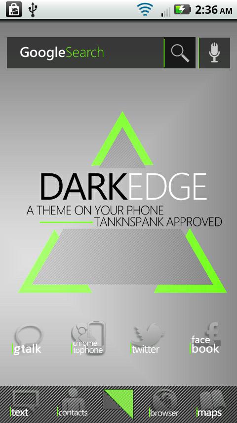 DarkEdge Green (wide) Android Themes