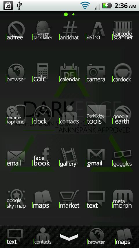 DarkEdge Green (wide) Android Themes