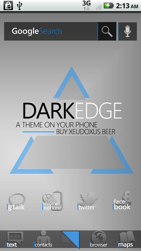 DarkEdge Blue (thin) Android Themes