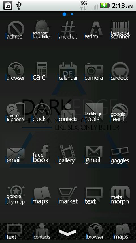 DarkEdge Blue (thin) Android Themes