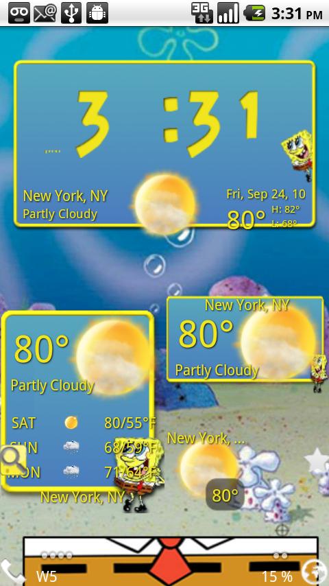 Sponge Bob Weather Android Themes