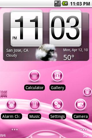 Open Home Skin: Flow Pink Android Themes