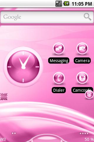 Open Home Skin: Flow Pink Android Themes