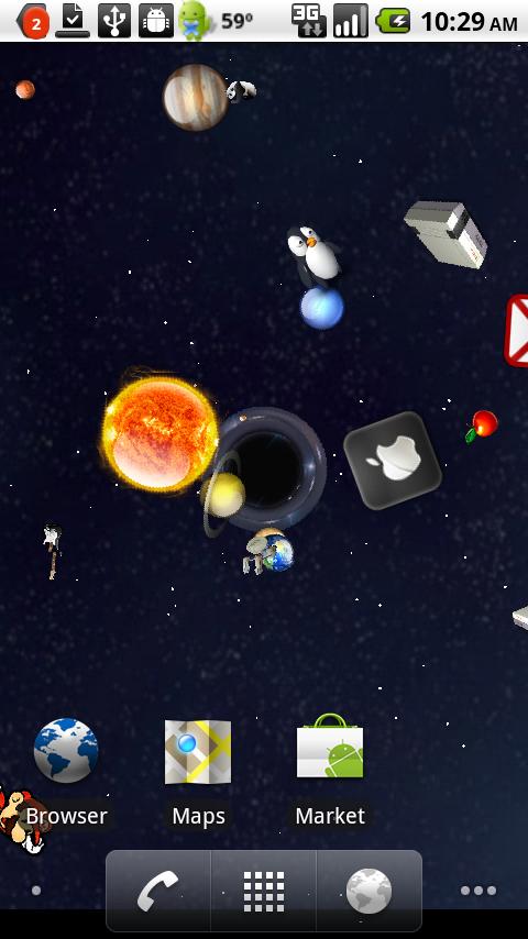 Black Hole GL Live Wallpaper Android Themes