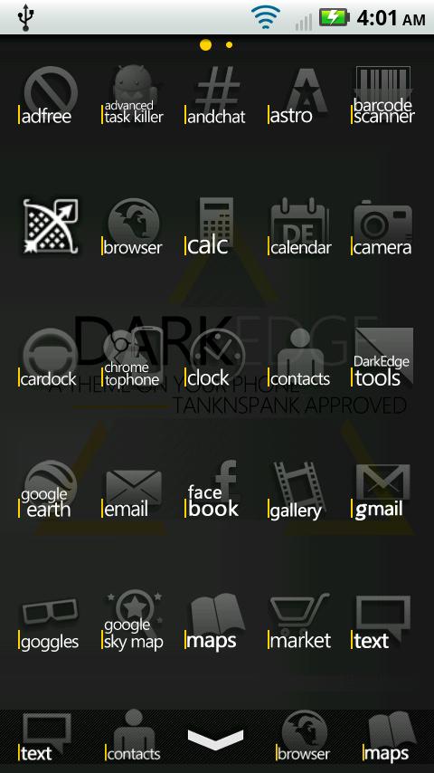 DarkEdge Gold (thin) Android Themes