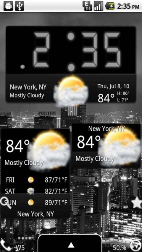 Grey Glow Weather Android Themes