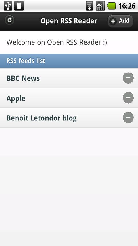 Open RSS Reader Android Tools