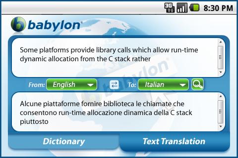 Babylon 2Go Translator Android Tools