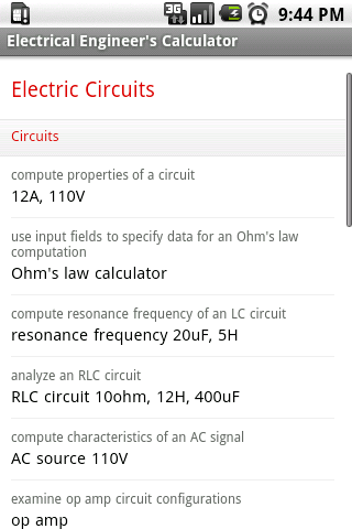 Electrical Engineer’s Calcs Android Tools