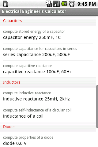 Electrical Engineer’s Calcs Android Tools