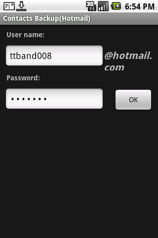 Contacts Backup(Hotmail) Android Tools