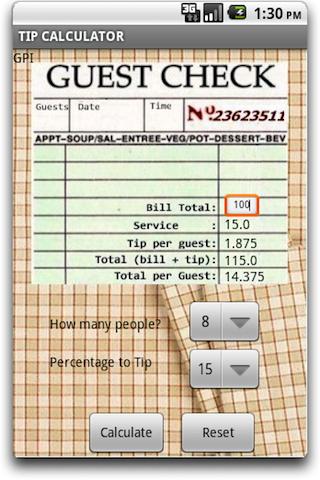 SUPER TIP CALCULATOR Android Tools