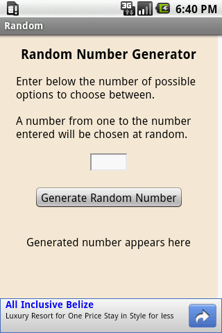 Random Number Generator Android Tools