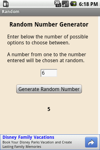 Random Number Generator Android Tools