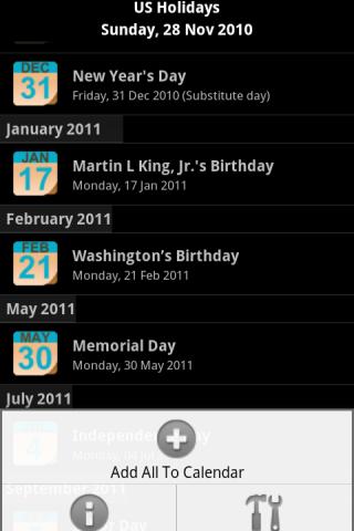 US Holidays Android Tools