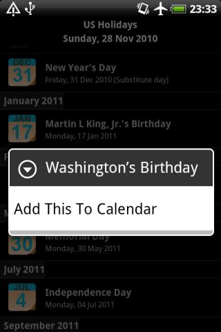 US Holidays Android Tools