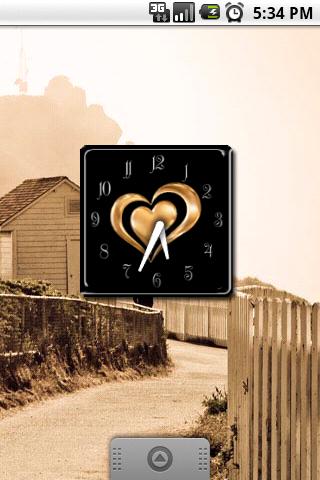 HQ Gold Heart Clock Android Tools