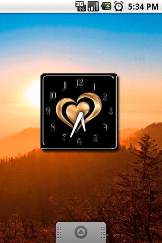 HQ Gold Heart Clock Android Tools