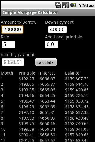 A Mortgage Calculator