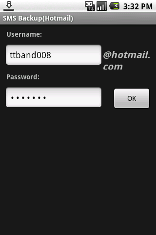 SMS Backup(Hotmail) Android Tools