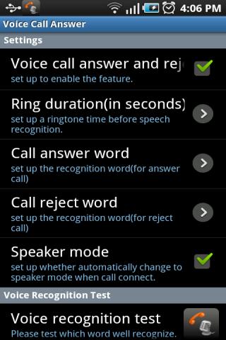 Voice call answer