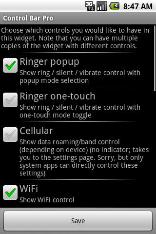 Control Bar Pro Android Tools