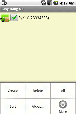 Easy Hang Up for Android 1.6