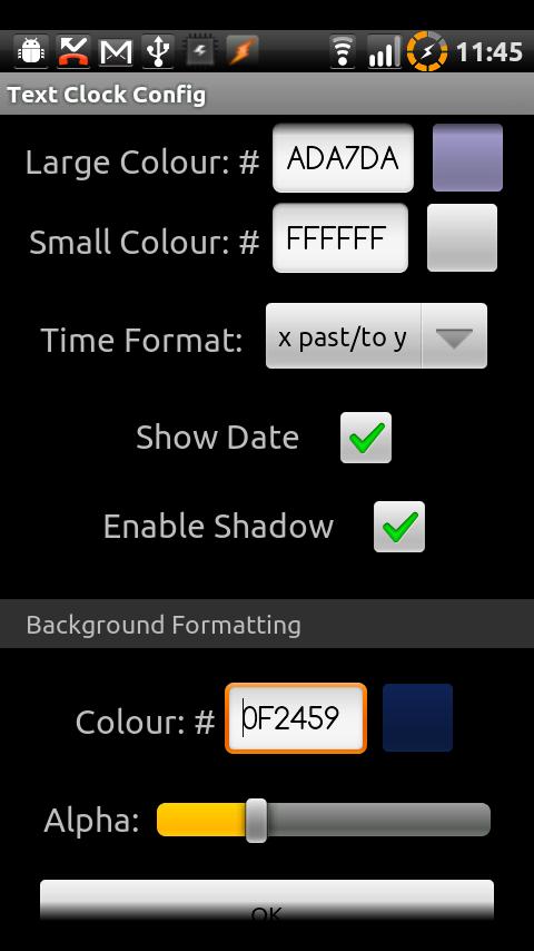 Text Clock Android Tools