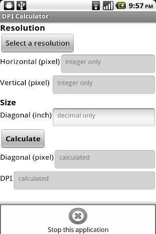 DPI Calculator App Inventor