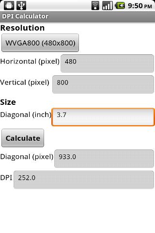 DPI Calculator (App Inventor) Android Tools