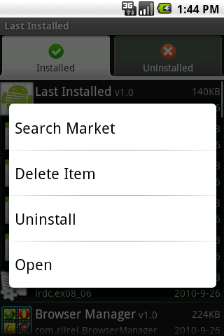 Last Installed Android Tools