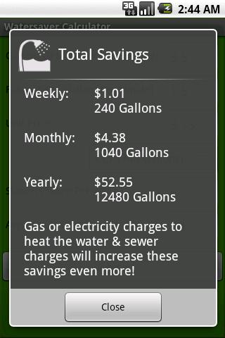 Watersaver Calculator Android Tools